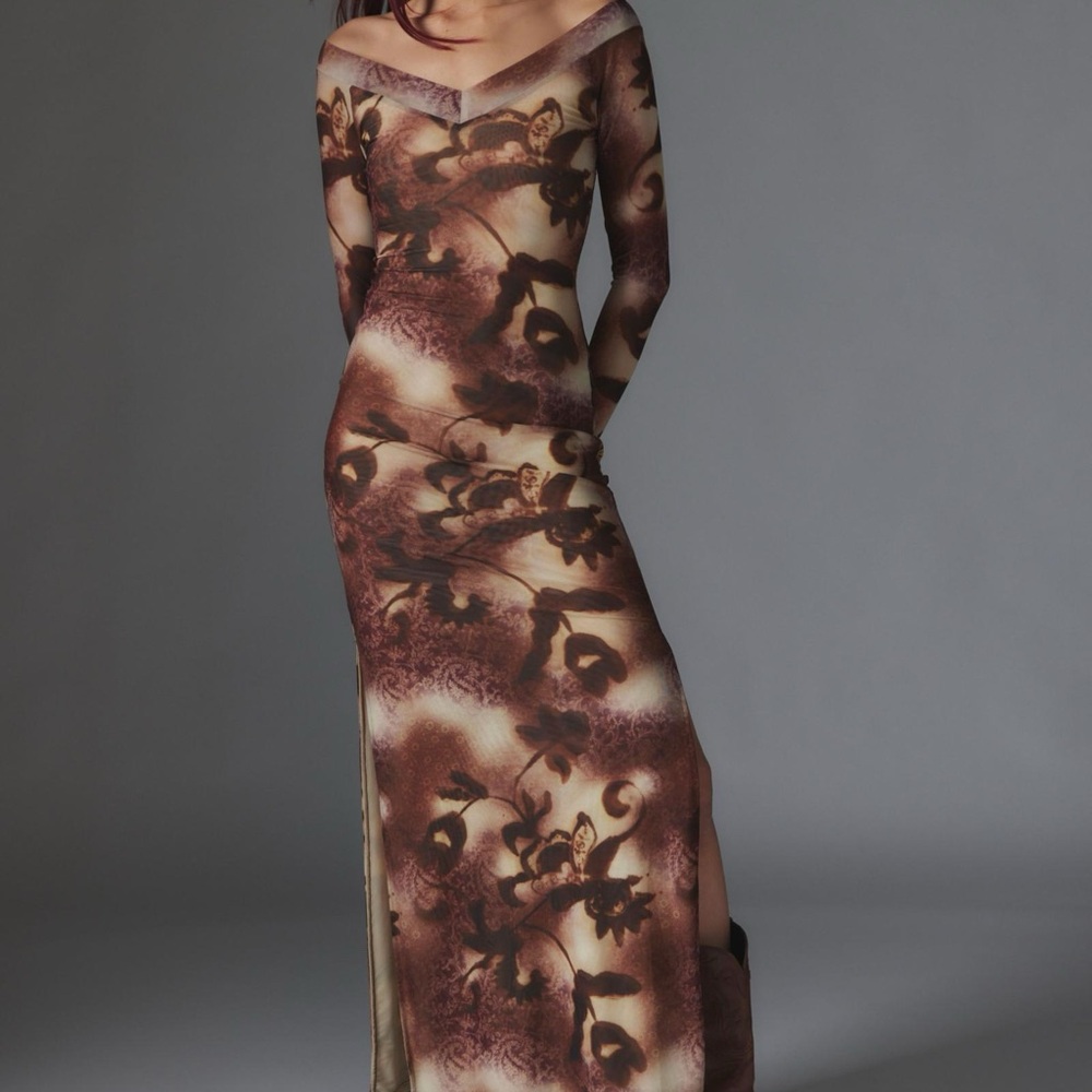 Silence + Noise Brown Floral Dress